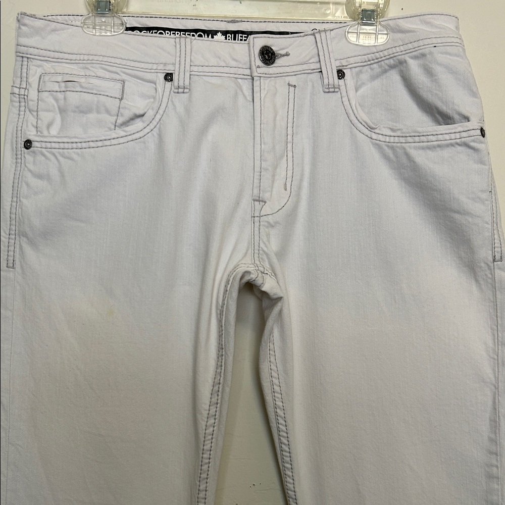 Buffalo David Bitton Men's White Kemitch Slim Boot King Fit Jean - Picture 3 of 14